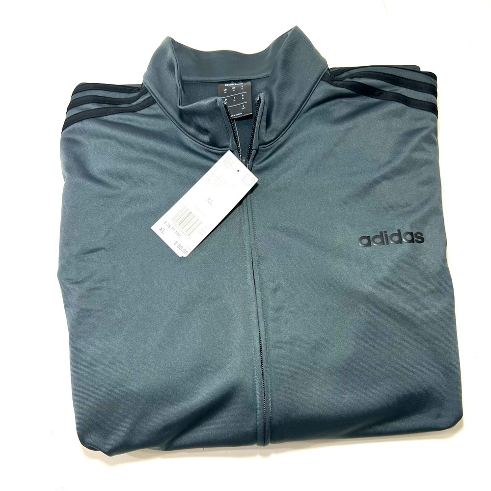 Adidas Gray Lightweight Shirt Jacket with Stand-Up Collar Size XL